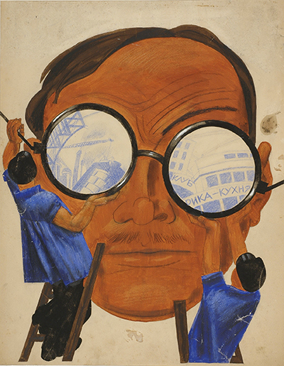 Черемных М.М. Гляди в оба. 1931 Бумага, гуашь, тушь, уголь, пастель. 43,7×31,8