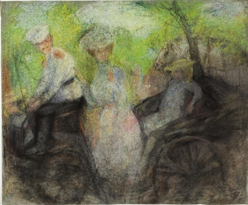 Михаил Ларионов. В коляске. Около 1905–1906. ГМИИ им. А.С. Пушкина.